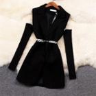 Long-sleeve Zip-up Mini Blazer Dress