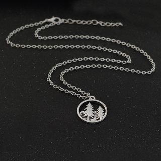 Tree Necklace Xl301 - Silver - One Size