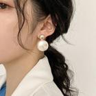 Faux Pearl Dangle Earring 1 Pair - Silver Needle - Earring - White - One Size