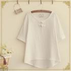 Short-sleeve Chinese Frog Button Top