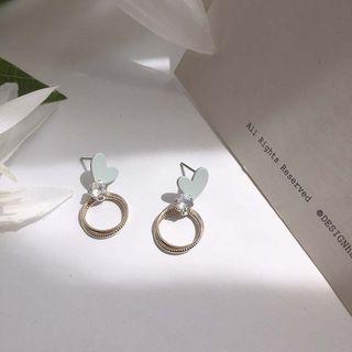 Rhinestone Multi Hoop Heart Earrings