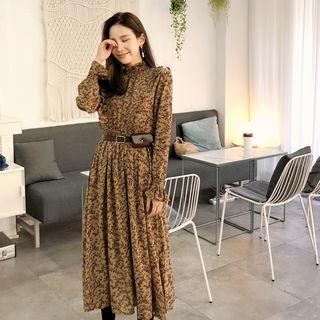 Smocked-trim Floral Print Dress