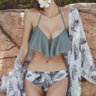 Frilled Bikini / Set : Bikini + Light Jacket