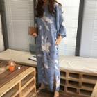 Printed 3/4-sleeve V-neck Maxi Dress