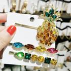 Set: Rhinestone Pineapple Hair Pin (assorted Designs) As Shown In Figure - One Size