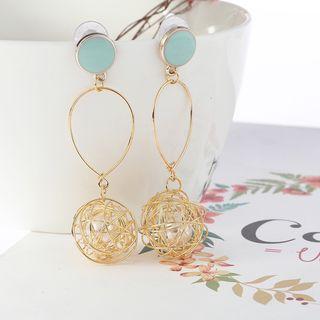 Caged Faux Pearl Drop Earring