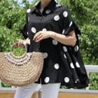 Drop-shoulder Dotted Shirt