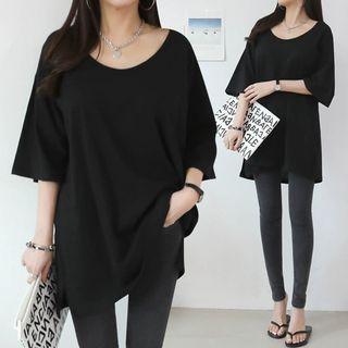 U-neck Long T-shirt