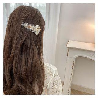 Houndstooth Bear Hair Clip