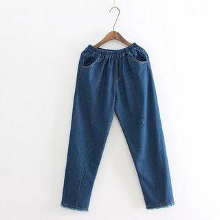Seam-front Straight-leg Jeans