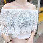 Short-sleeve Lace Off Shoulder T-shirt