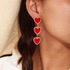 Alloy Heart Dangle Earring 1 Pair - 8733 - One Size