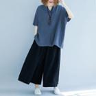 V-neck Elbow-sleeve T-shirt As Shown In Figure - Xl