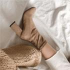 Round-toe Faux-suede Ankle Boots