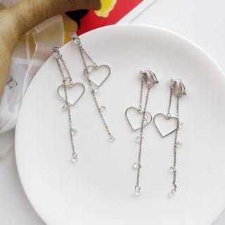 Heart Dangle Rhinestone Earring