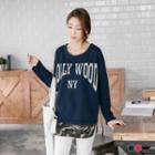 Fleece-lined Camouflage-print Top