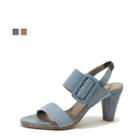 Genuine Leather Buckled-strap Sandals