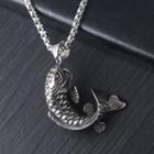 Stainless Steel Fish Pendant Necklace Silver - One Size