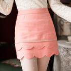 Scallop Hem A-line Skirt