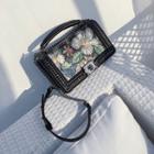 Chain Detail Floral Shoulder Bag