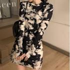 Long-sleeve Print A-line Dress / Top