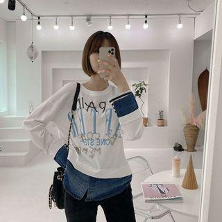 2-in-1 Letter T-shirt Ivory - One Size