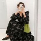 V-neck Ruffled Long Floral Dress