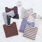 Round-neck Short-sleeve Striped Top