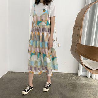 Printed Sleeveless Dress Floral - One Size