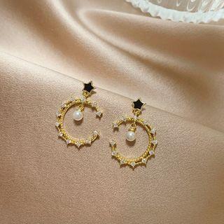 Half Moon Earring 1 Pair - Gold - One Size