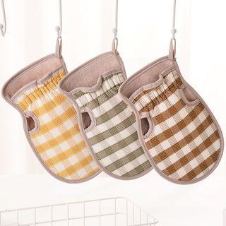 Fingerless Checkered Bathing Gloves Random - One Size