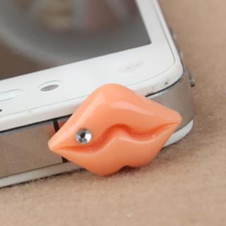 Lips Iphone Earphone Plug  Orange - One Size