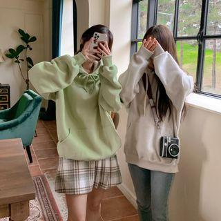 Kangaroo-pocket Color Hoodie