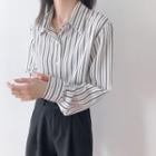 Striped Long-sleeve Shirt Vertical Stripe - One Size
