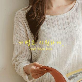 Slit-side Loose-fit Summer Knit Top