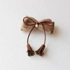 Faux-leather Tassel Bow Hair Clip As Shown In Figure - One Size