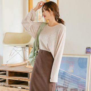 Plus Size Bell-sleeve Knit Top