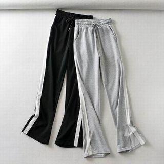 Striped-side Wide Leg Pants