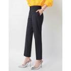 Plus Size Flat Zip-closure Straight-cut Pants