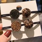 Rhinestone Leopard Print Bead Hair Tie