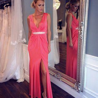 Slit Evening Gown