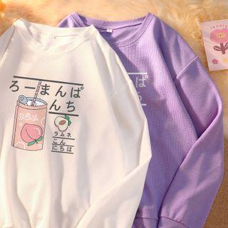 Round-neck Drink Print Sweatshirt