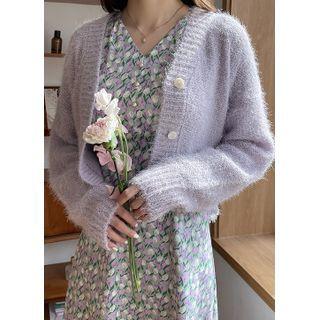 Pastel Cropped Fluffy Cardigan