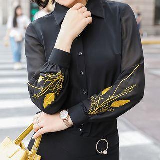 Embroidered Shirt / Fitted Skirt / Set