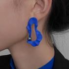 Wavy Alloy Hoop Earring 1 Pair - Blue - One Size