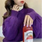 Round Neck Cable-knit Sweater / Long-sleeve Turtleneck Plain Top (various Designs)
