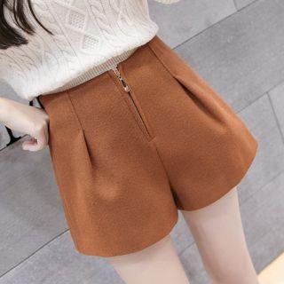 Zip-detail Wide-leg Shorts