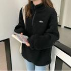 Logo Faux Shearling Half-zip Pullover