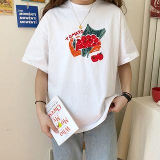 Tomato Print Short-sleeve T-shirt