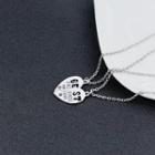 Set Of 2: Sweetheart Puzzle Pendent Necklace